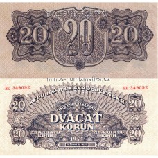 20 Korun 1944 serie BE - UNC perf - 20 Kčs